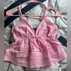 Target Wild fable baby pink cropped baby doll top